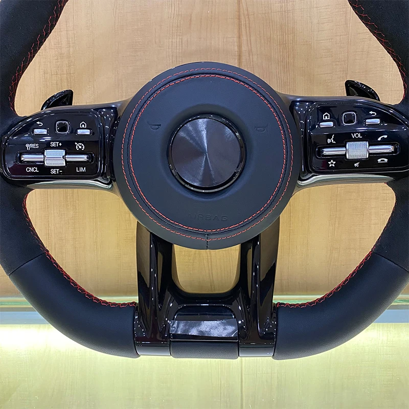 SJC Auto Fit for Benz Real Leather Steering Wheel E200  E300 E320 E350 E43 E63 Old Model to New Style Steering Wheel Alcantara