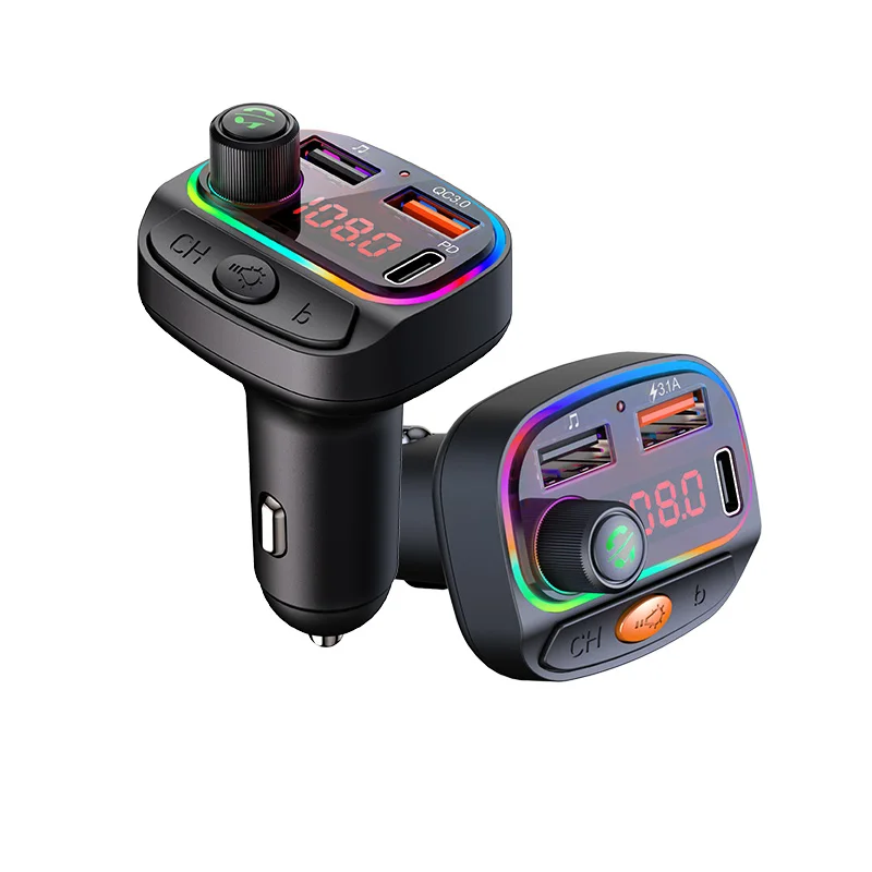Multifunction Wireless FM Transmitter For Car 3.1A Type-C Quick Charger QC3.0 Car Radio MP3 Music Player dual usb car charger