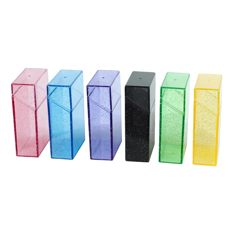 UKETA Wholesale Acrylic Transparent Plastic Cigarettes Holder Custom Cheap Cigarette Case for Promotion