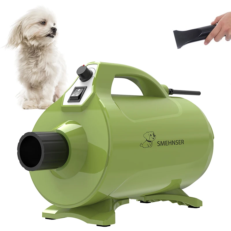 Stepless Adjustable Speed Temperature Pet Hair Dryers for Dog Grooming with 3 Different Nozzles