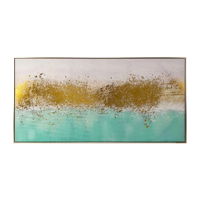Картины Морского Пейзажа Золотая фольга украшения картины для гостиной Украшение стен
