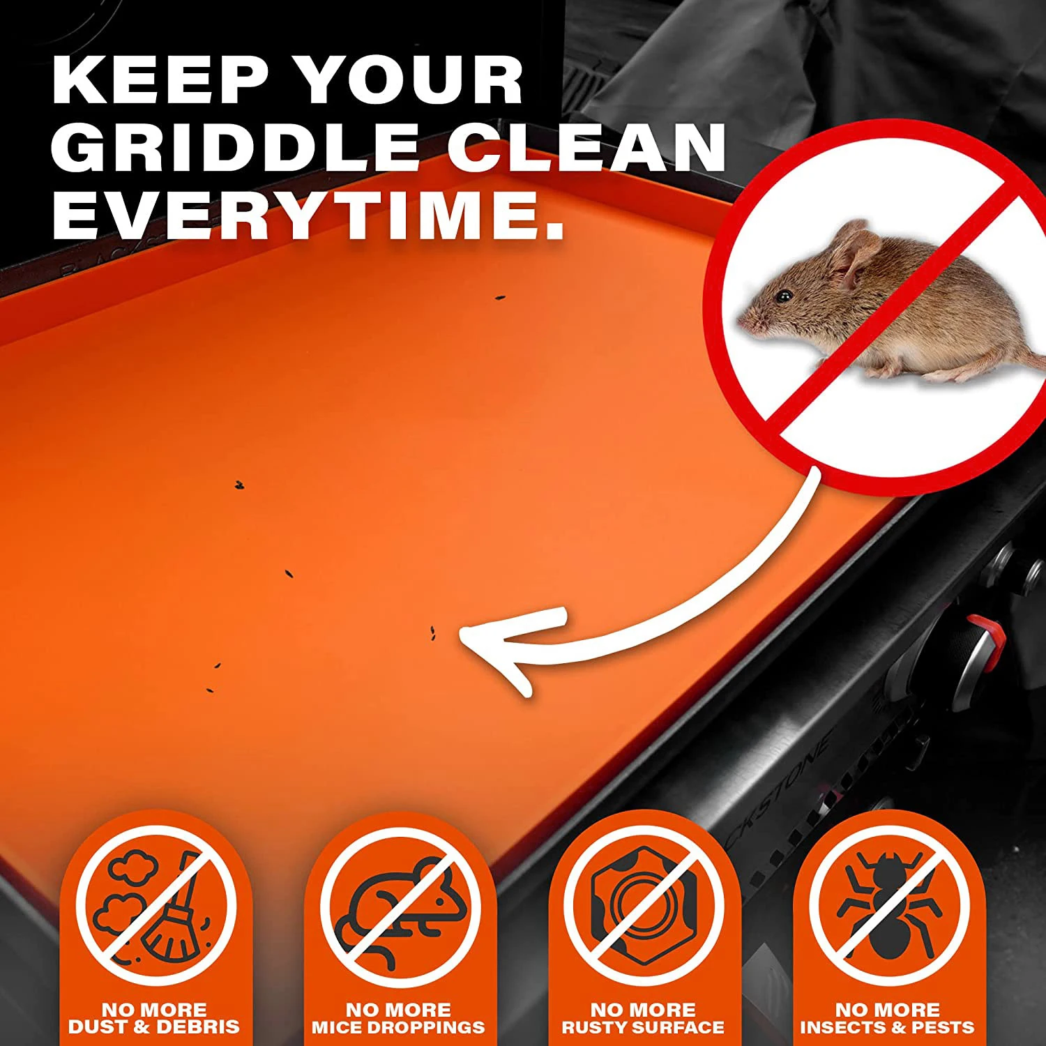 Wholesale Outdoor BBQ Grill Protective Cover accessories 36 inch  Food Grade Silicone griddle mat cover for Blackstone G