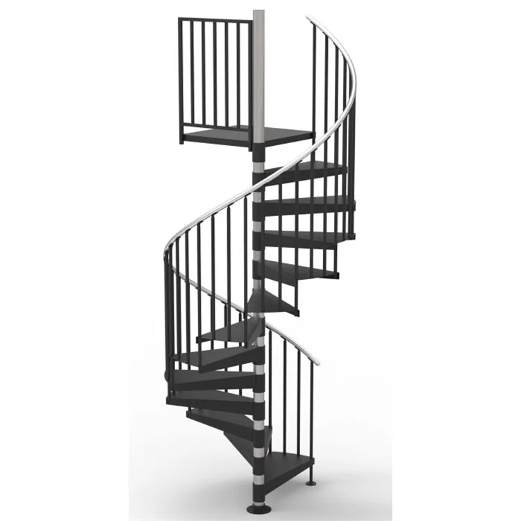galvanized  spiral stairs pvc carved wood baluster spiral stair case hand duplex modern indoor design