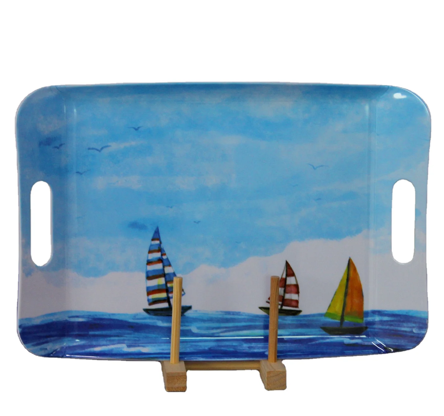 Wholesale sales ocean printing style party Storage tableware garbage tray ice cube baking meat tray