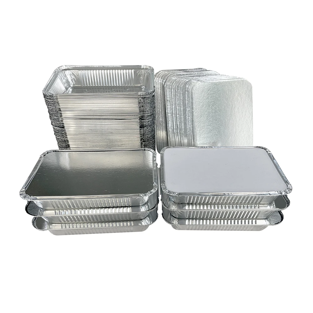 Finest Food Packaging Disposable  Aluminum Containers Tin Foil Dishes Catering Aluminium Foil Tray With Plastic Lid