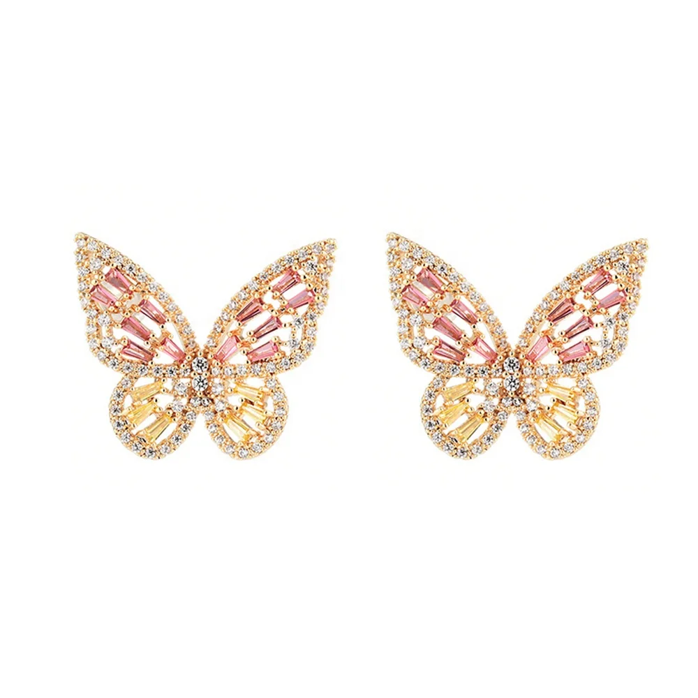 
Mister Jewelry Screw Back Butterfly Stud Earrings for Women 