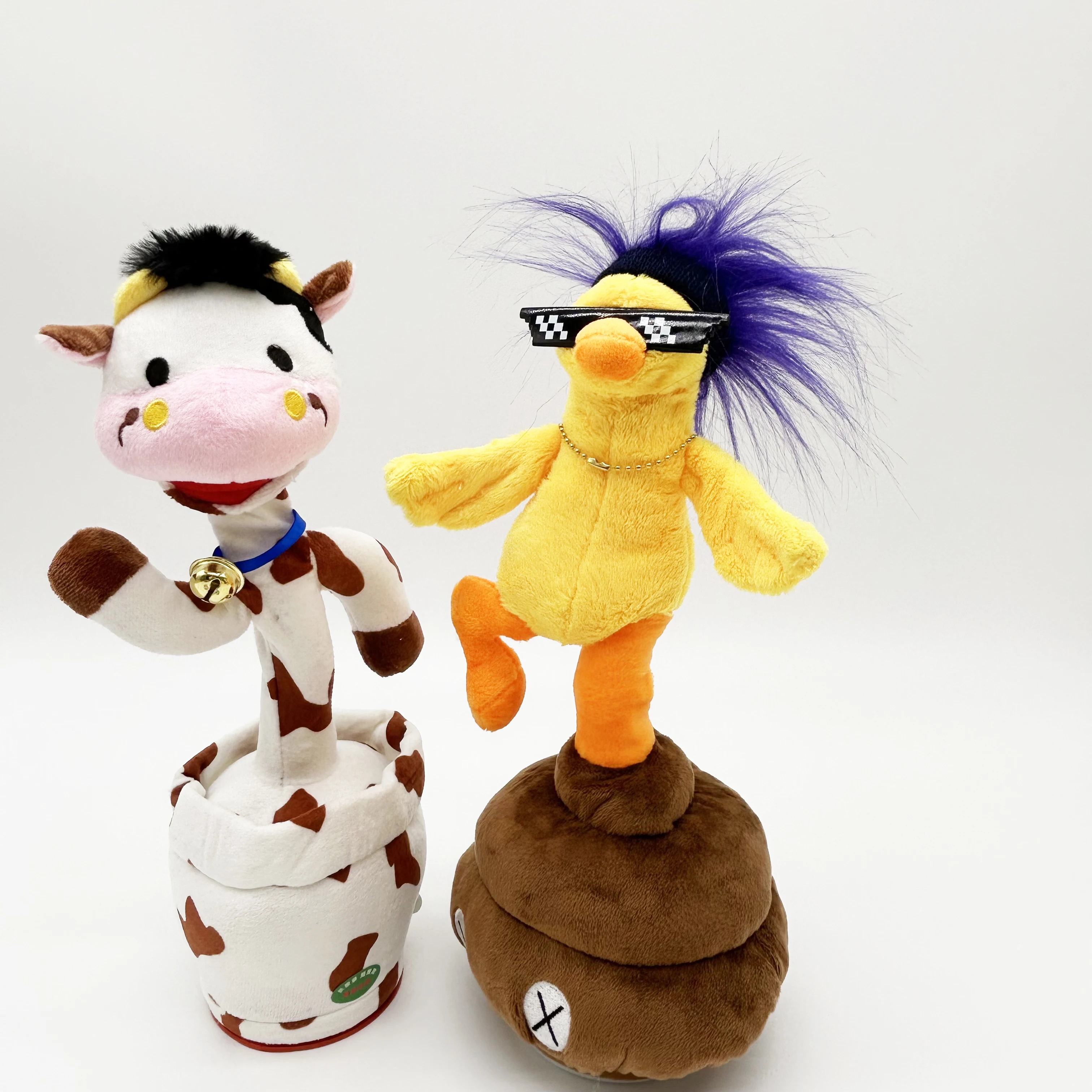 Hot sale product rechargeable with battery soft stuffed funny clown plush toy multifunction