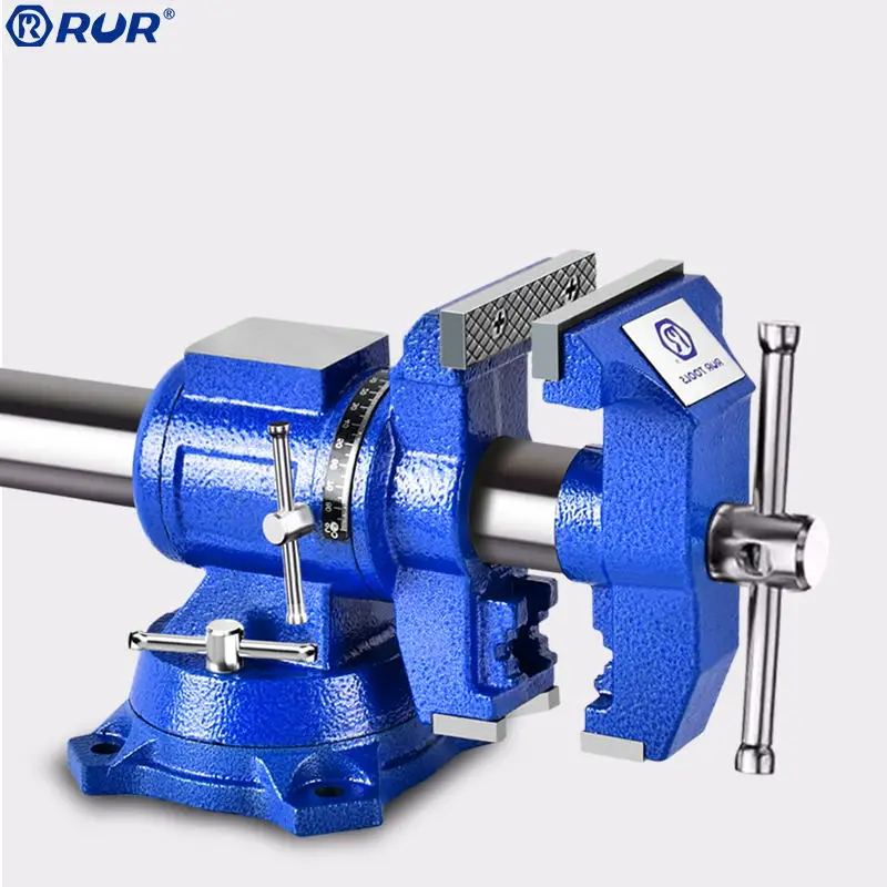 Heavy Duty Double Jaw Swivel Base woodworking table Bench Vise with AnvilClamp body clamp seat 360 degrees
