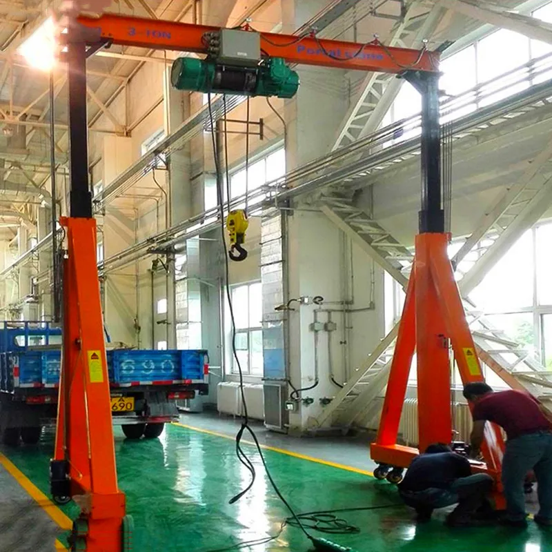 global industrial harga portal single beam small gantry crane system with electric wire rope hoist