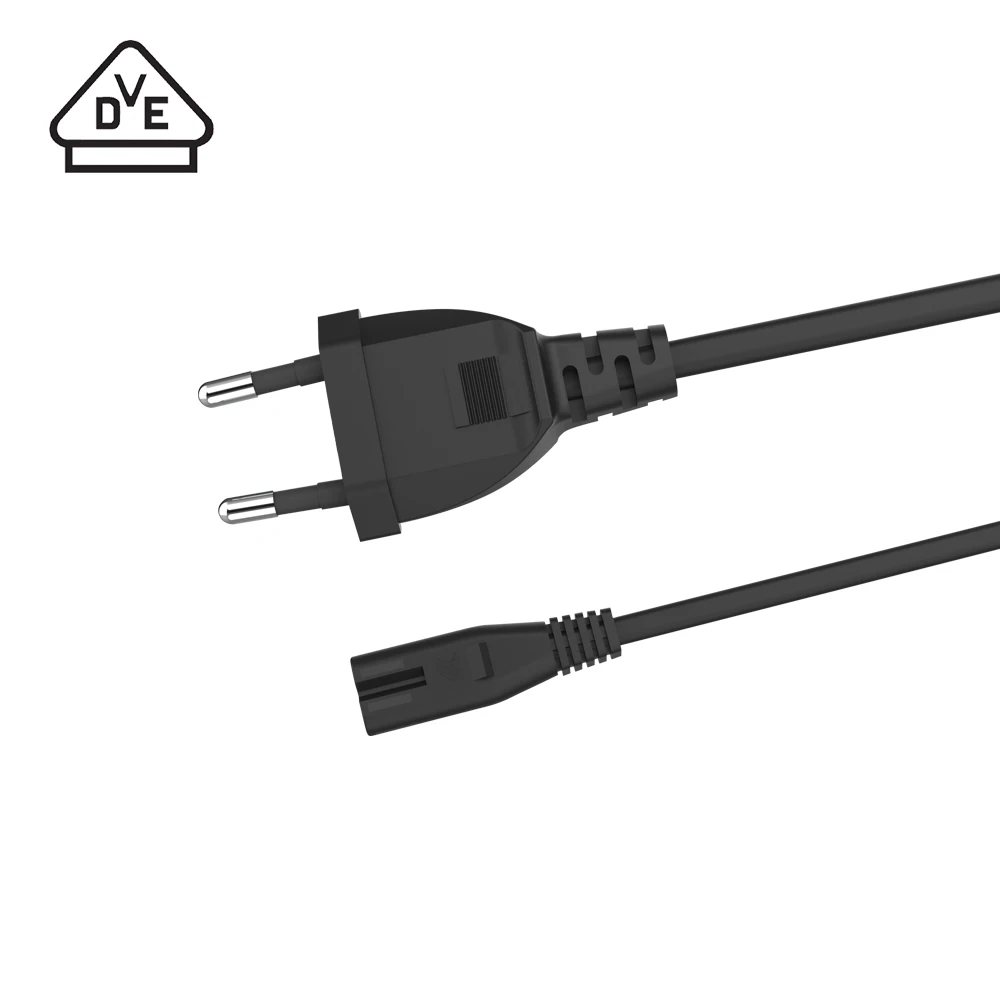 VDE Standard EU ac power cord extension cord 2 Pin i sheng Power Cord cable electric supplies for home appliance laptop