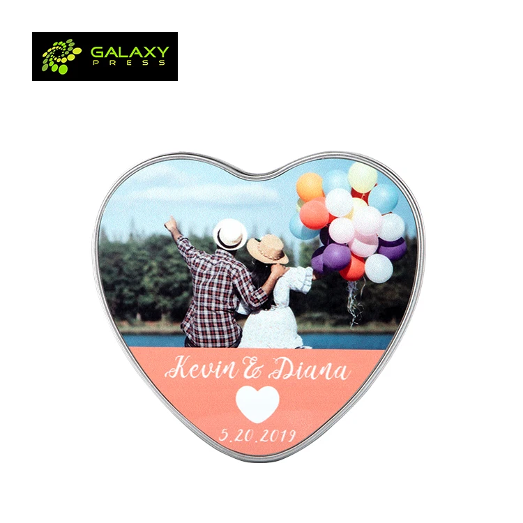 High Quality Metal Sublimation Tins Box Blanks of Heart Shape
