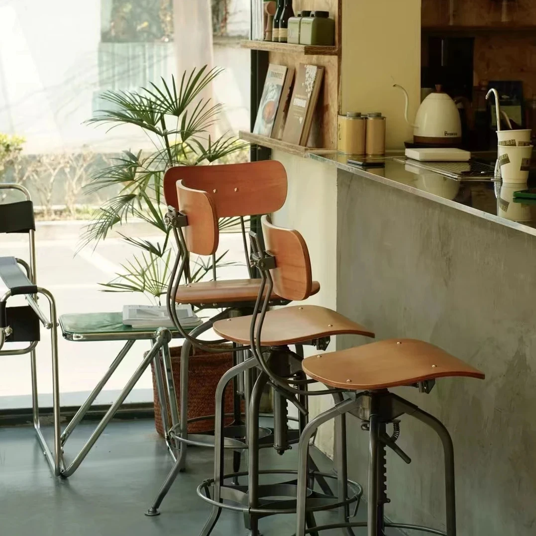 Commercial Dining Breakfast Club Height Back Modern Kitchen High Chairs Bar Stool