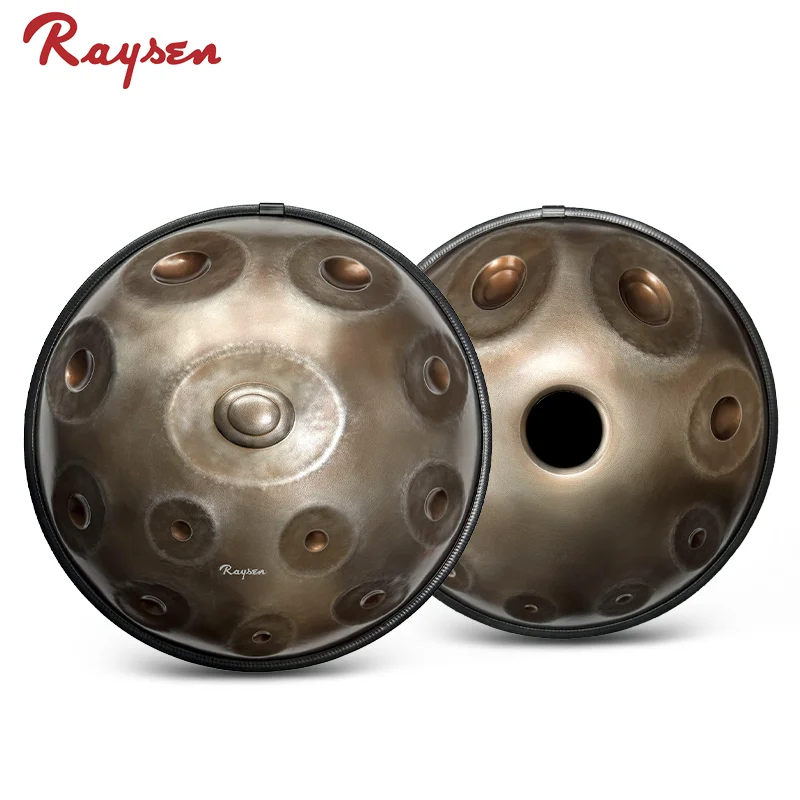 Raysen High-end Master Series Handpan 12+9 Notes  #F pygmy 440HZ Stainless Steel Gold Pan drums