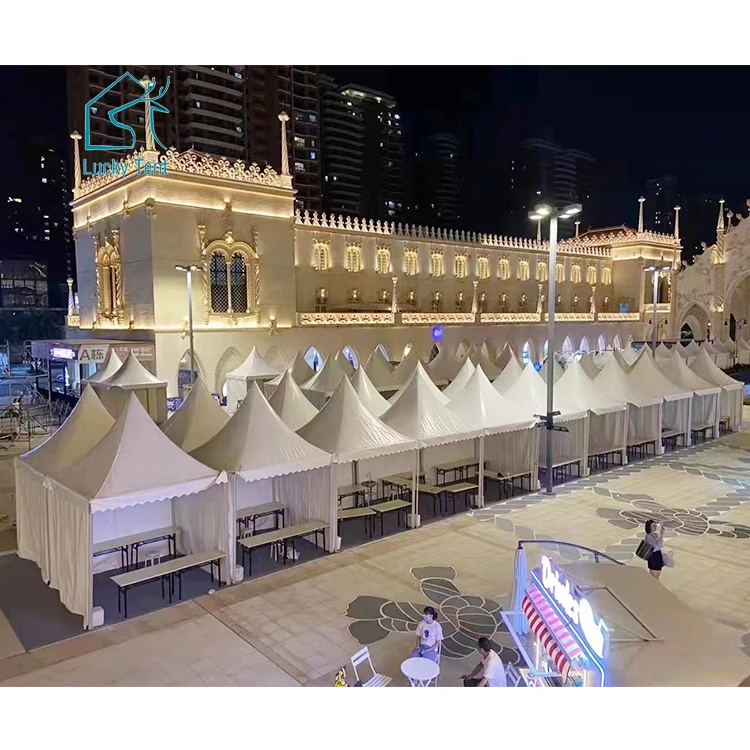 10 square meter 3x3 Aluminum PVC Pagoda Tent Outdoor Sunshade Canopy Garden Party Gazebo Pagoda with Flooring