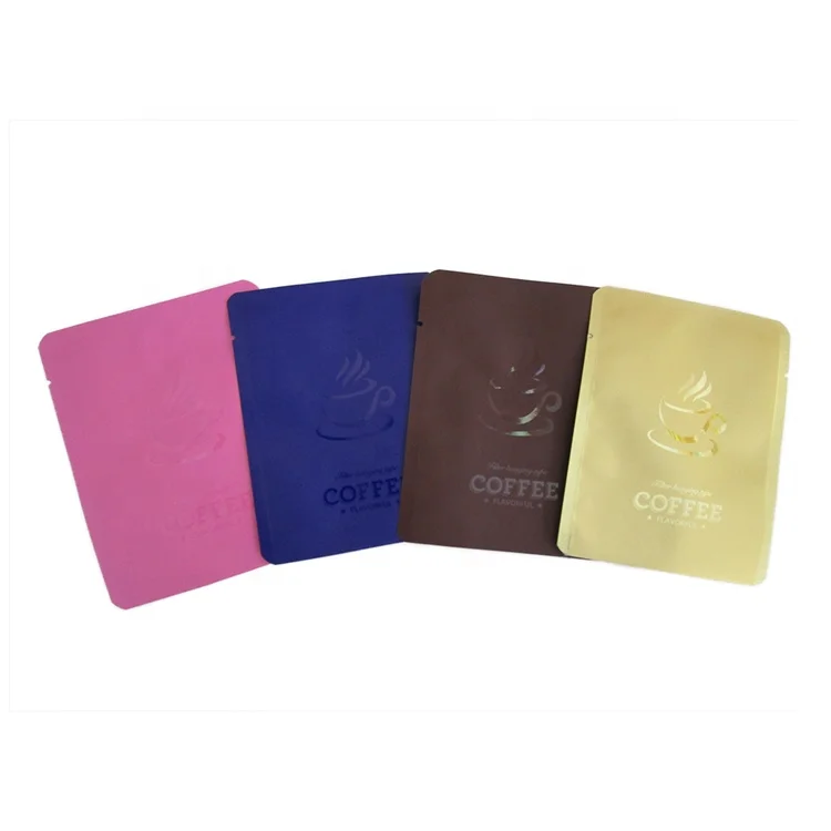 Custom side seal poly bags for food packaging plastic bags with logo coffee bean packaging envelope coffee drip bag packages