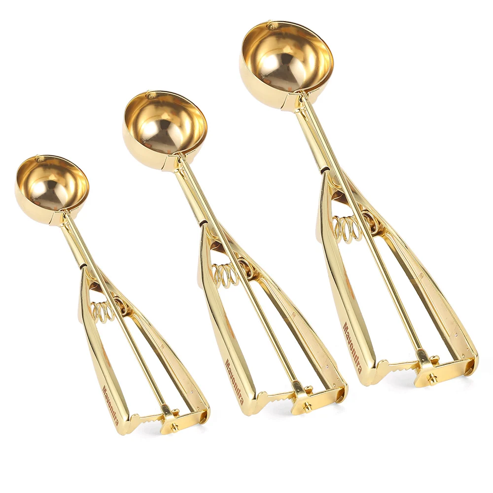 Amazon Gold 3 шт. набор совок для печенья розовое золото из нержавеющей стали мороженого