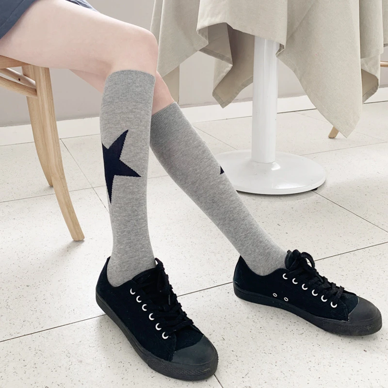 4 Colors thigh high socks wholesale korean socks supplier cotton knee high socks women