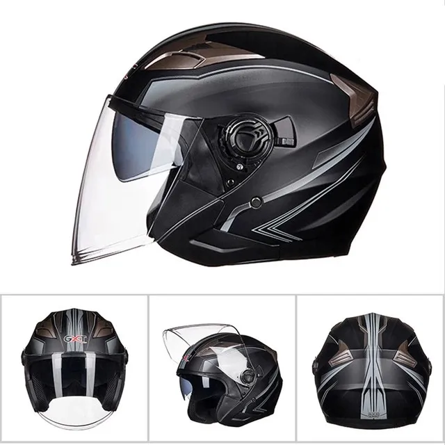 Summer Double Lens Moto Helm Open Face Racing Off Road Headpiece Motorcycle Helmet