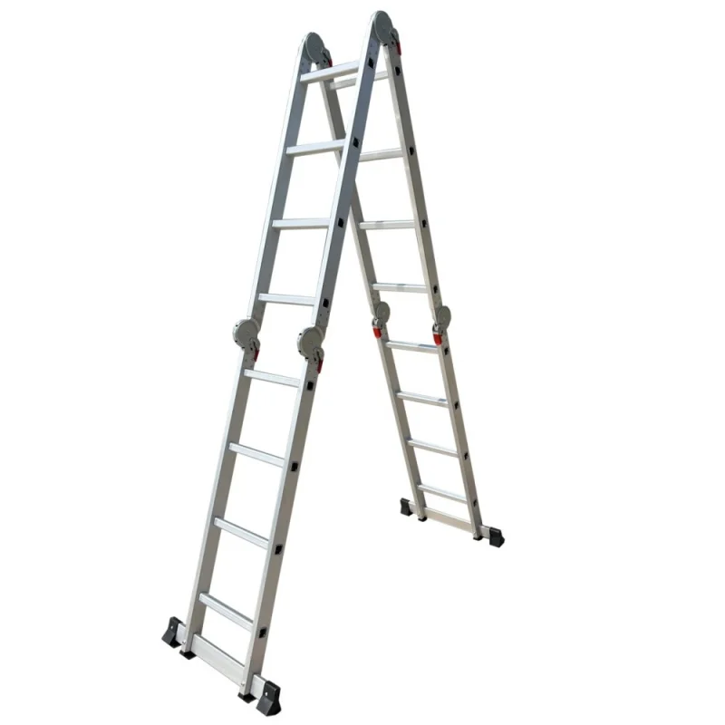 Escalera plegable de aluminio de tres escalones, escalera multiusos, escalera plegable
