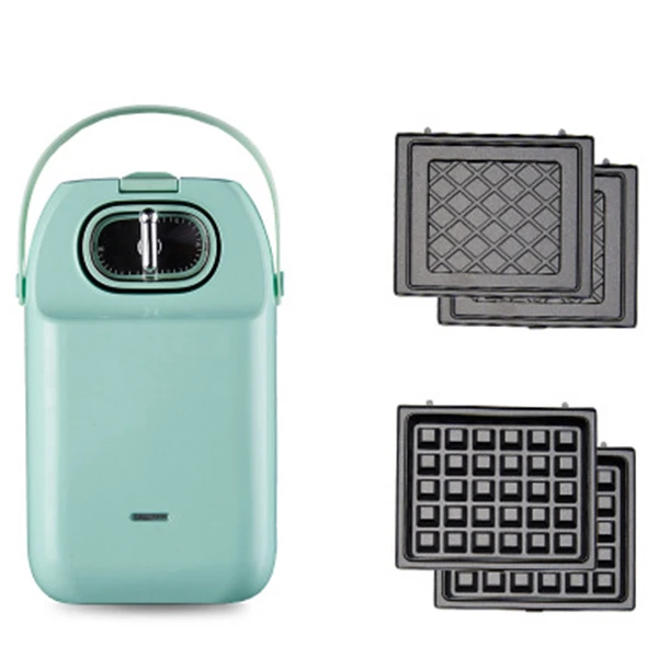 5 Type Plates Changeable Small Cute Easy Handle Timer Control Fast Pan Sandwich Waffle Maker Machine