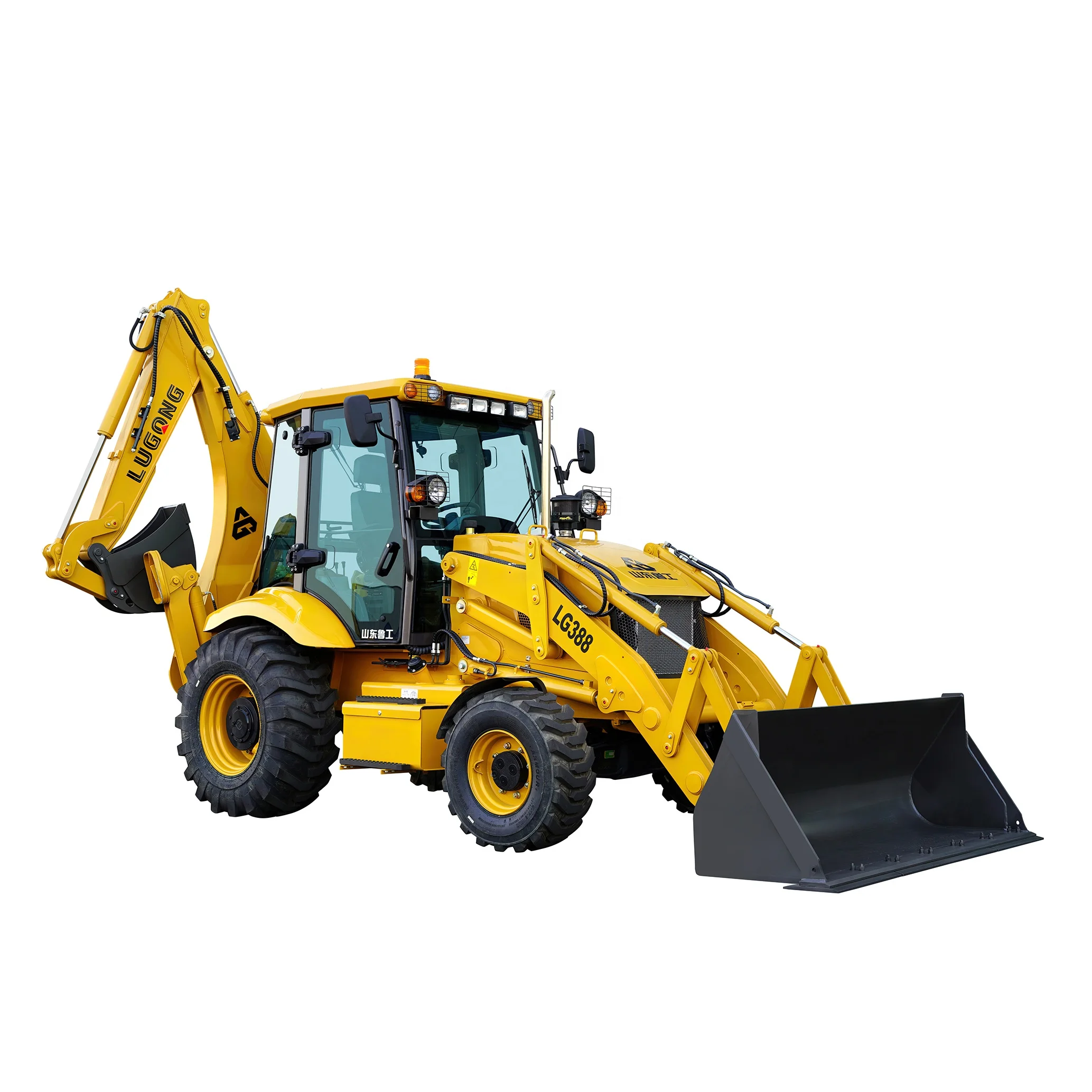LUGONG LG388H Mini Backhoe Loader 2.5 Ton 4 Wheel Compact Tractor Backhoe Excavator Loader With Price For Sale