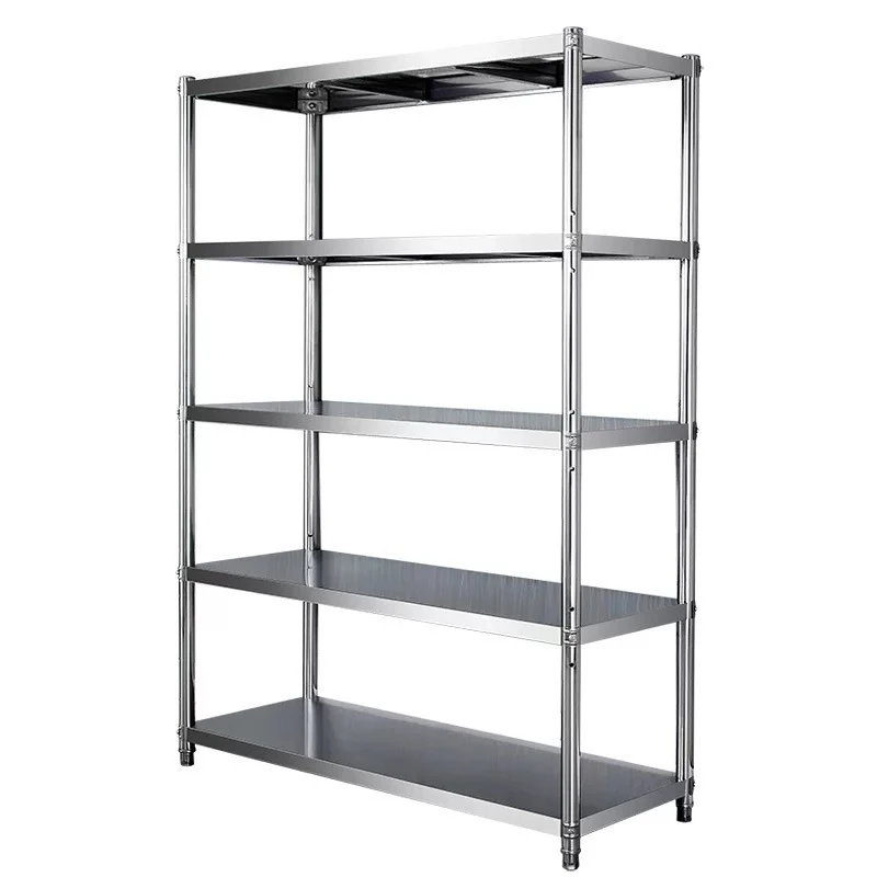 Stainless steel Kitchen storage rack floor pot rack Microwave storage shelving Multi-layer household storage rack