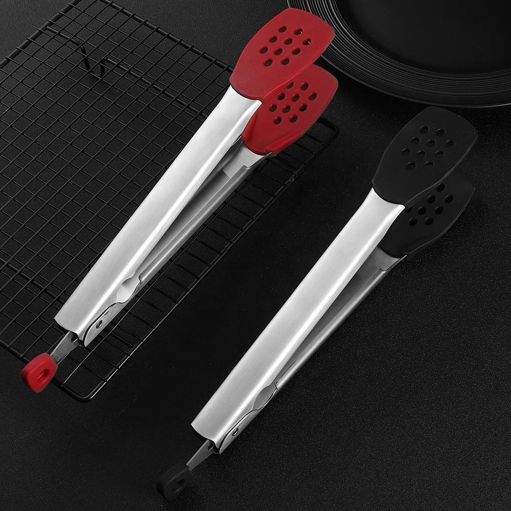 
Food grade stainless steel silicone steak clips Korean BBQ tongs 