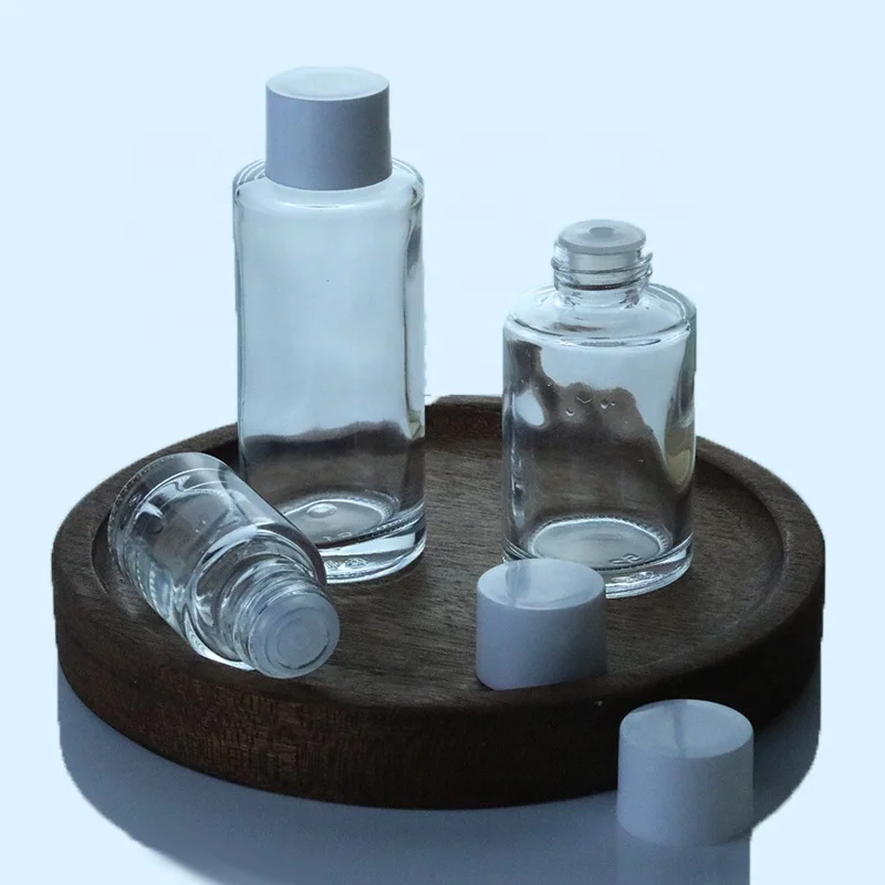 10ml 20ml 30ml 50ml 60ml 100ml120ml Round Skin Care Cosmetic Facial Toner Glass bottle With Screw Cap (EPG14)