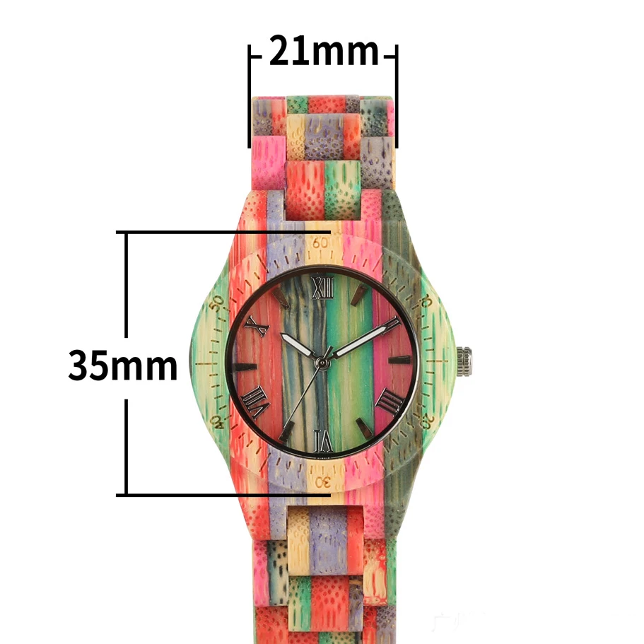 2020 Hot Sell Wooden Wrist Watch Colorful Bamboo Wristwatches Men Watch Quartz Wooden Watches For Men And Women