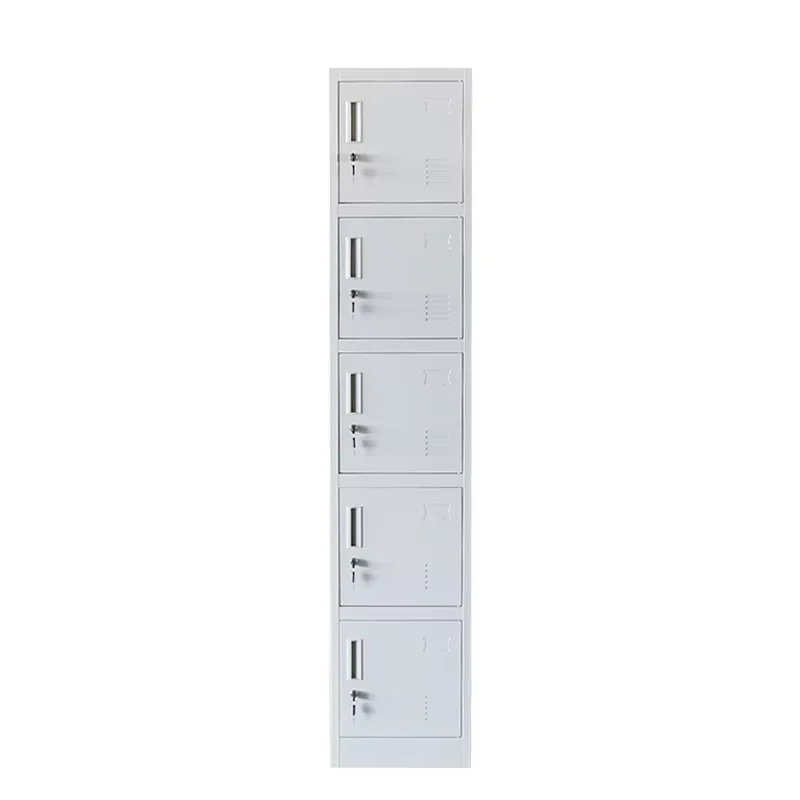 5-Door Durable Steel Locker Foldable Metal Storage Cabinet with Card Slot Shoes Bags Office Home Bank School Gym Use Workshop