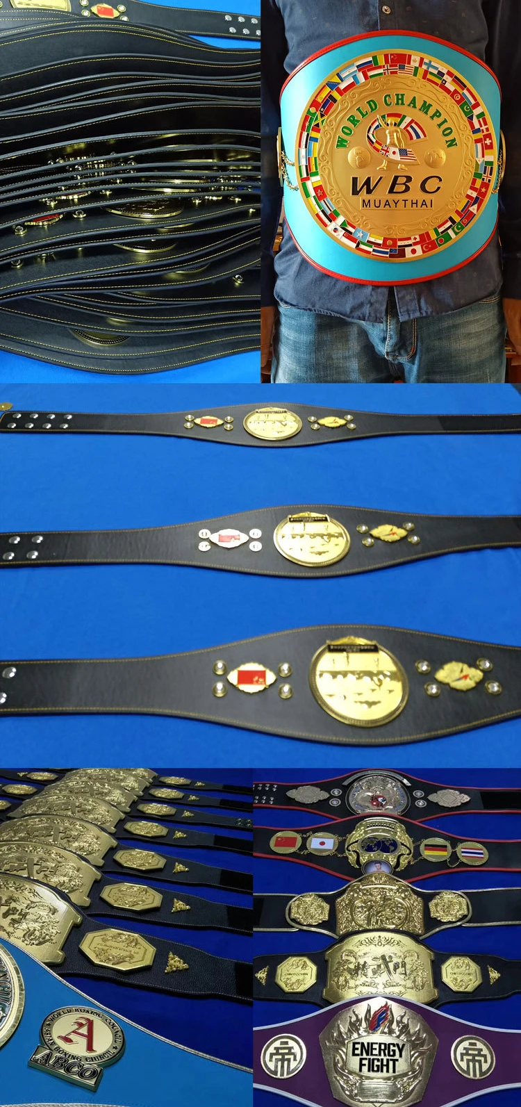 High Quality Gold Leather Belt Customized Boxing Championship Gold Belt WWE World Heavyweight Championship Gold Belt