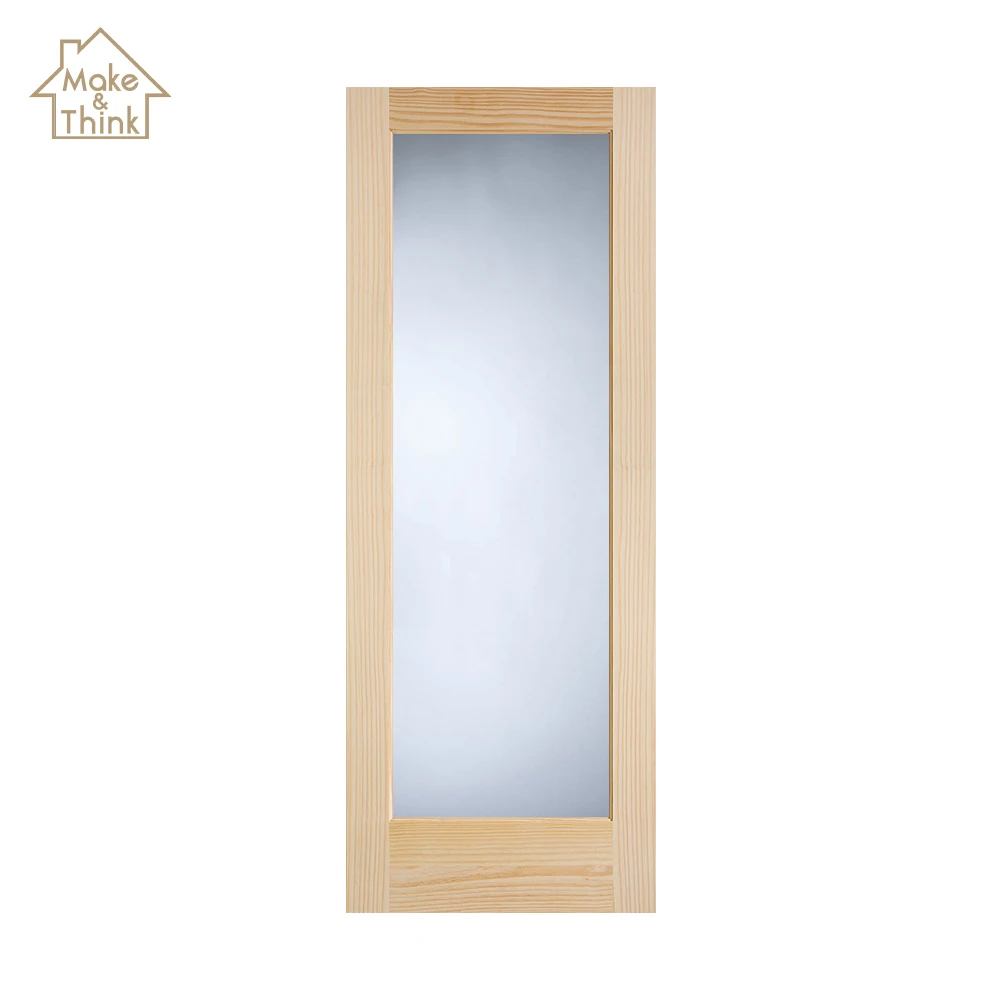 
Unbreakable living room glass wood timber french swing door portas francesas 