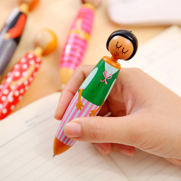 Cute Plastic Cartoon Character Doll Little Man Press Ballpoint Pen (62376379615)