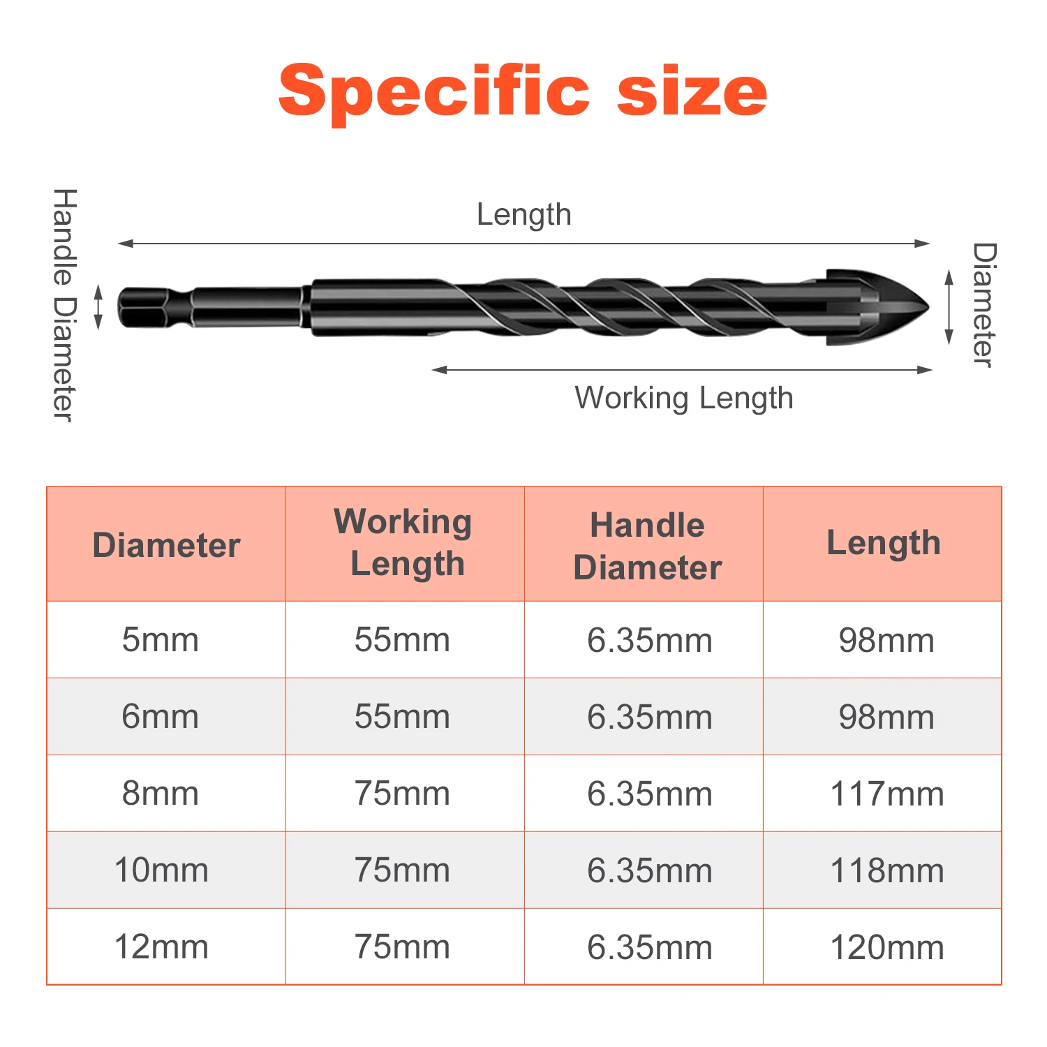 Fryic Triangular handle multifunction drill bits for ceramic tile, glass, brick wall, wood diamond hole saw masonry drill bits