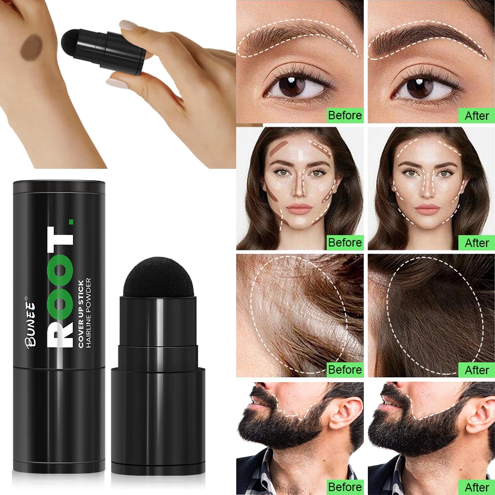 BUNEE waterproof thicker fuller cover grey hair root hairline shadow powder clay for men and women
