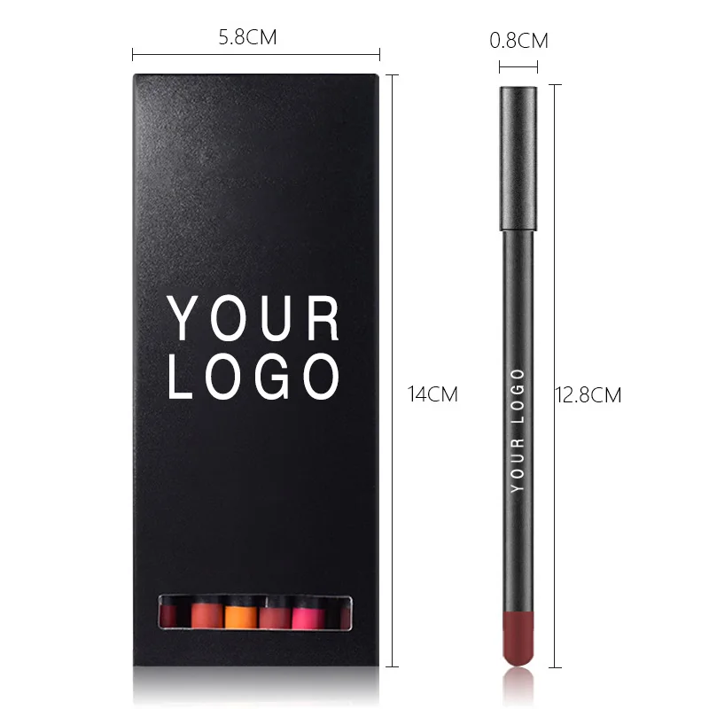 12 Colors Waterproof Pencil Lipliner Private Label Lipliner Pencil Custom Logo Lipliner Set