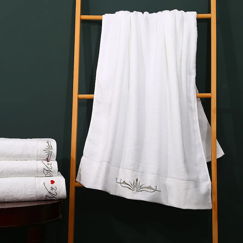 Hotel Cotton Towel Square Towel Set 16 Thread Spiral Platinum Wide Forged High Grade Embroidery Logo