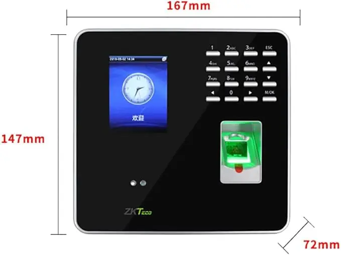 ZK  Free Software Intelligent Face Biometric  Fingerprint Recognition Access Control Time Recording Attendance Machine MB20
