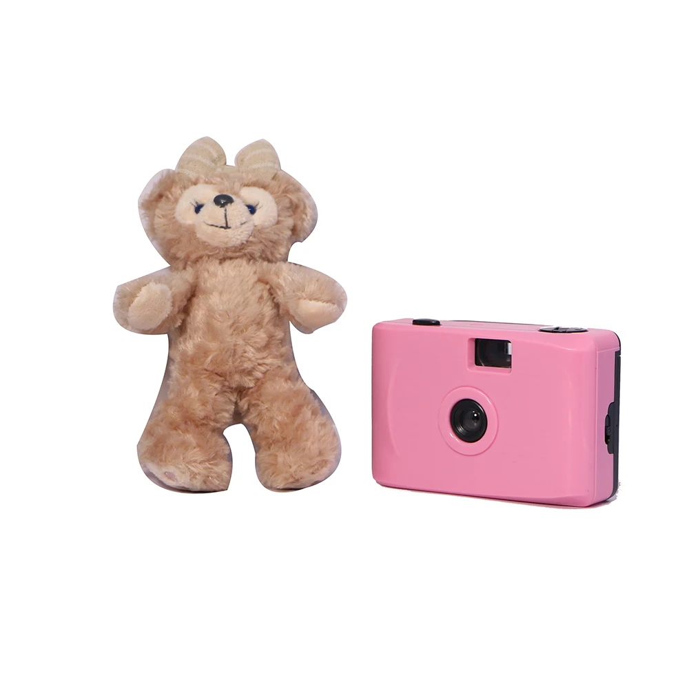  Holga пластиковая фиксированная Фокусировка Ручная винтажная однотонная розовая мини 35 мм пленочная камера
