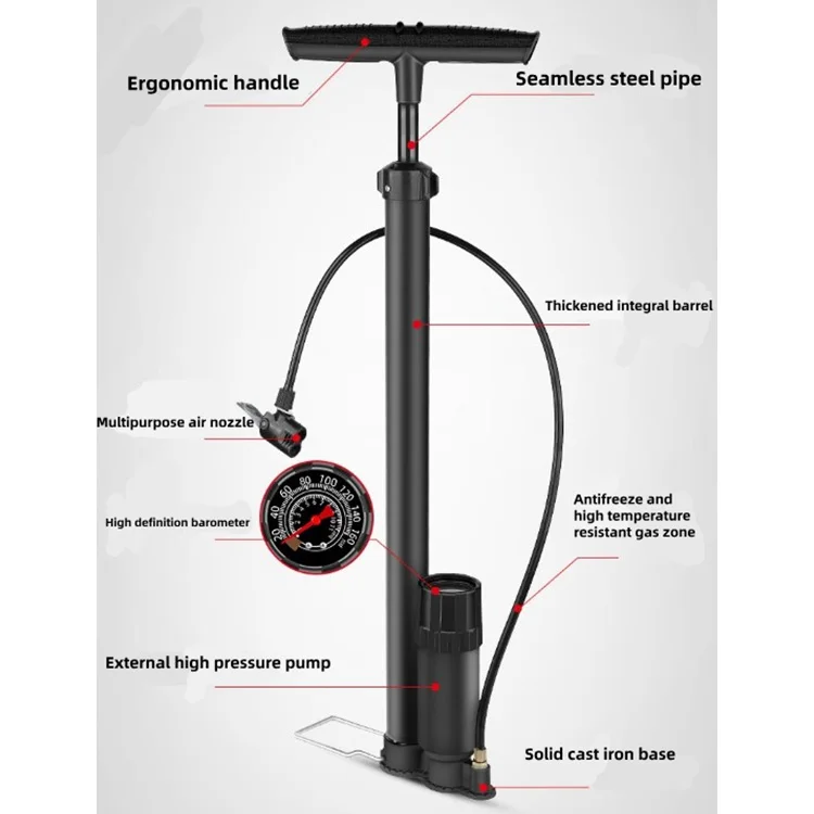 Pump Bicycle High-Pressure Household Small Air Cylinder Electric Car Car Basketball Universal Air Tube