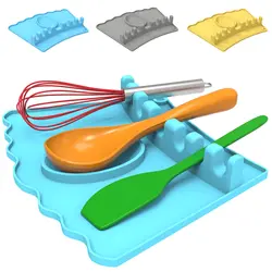 Высококачественная новая Нескользящая термостойкая кухонная утварь, подставка для ложки, подставка для ложки, держатели для посуды, силиконовая утварь с капельной подушкой