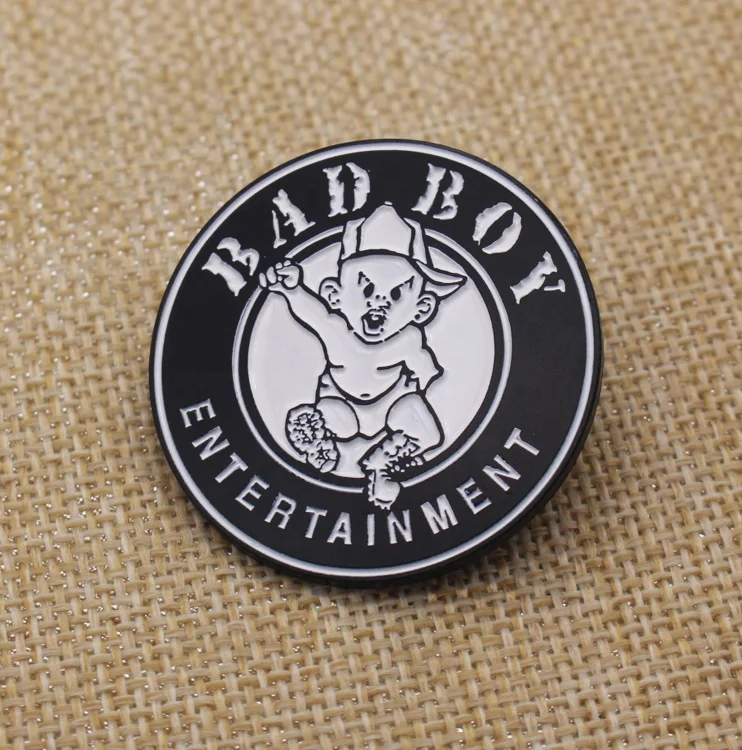 Custom Cheap Soft Enamel Black Metal Color Pin Sport Badge For Baseball Team