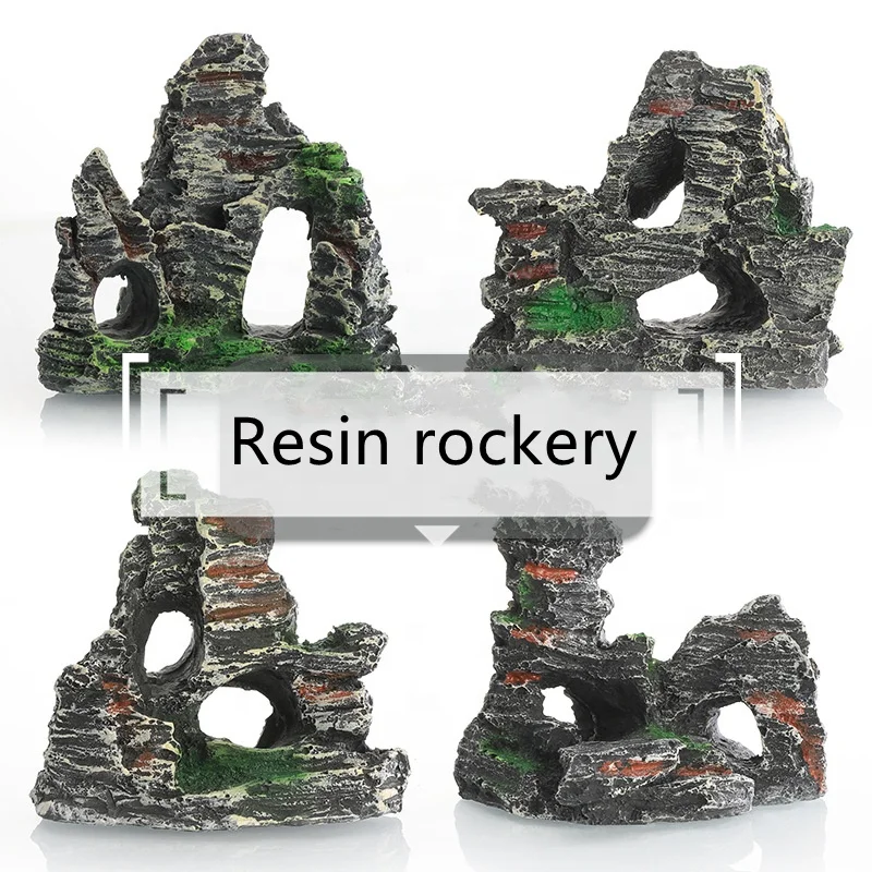 New creative fish tank decoration landscaping resin rockery aquarium simulation resin rockery home crafts ornaments