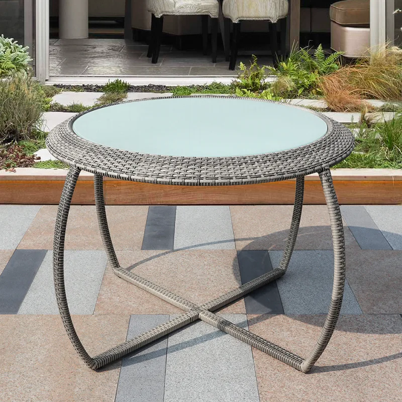 PE Rattan outdoor furniture coffee table and chair waterproof cushion garden balcony coffee tea sofa