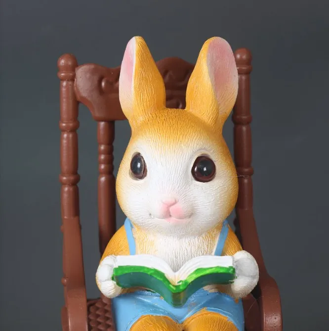 Creative lovely rabbit doll resin handicrafts