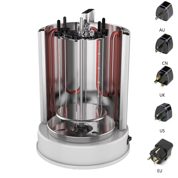 Commercial Aluminium Electric Bbq Grills & Griddles Vertical Rotation Barbecue with Pot