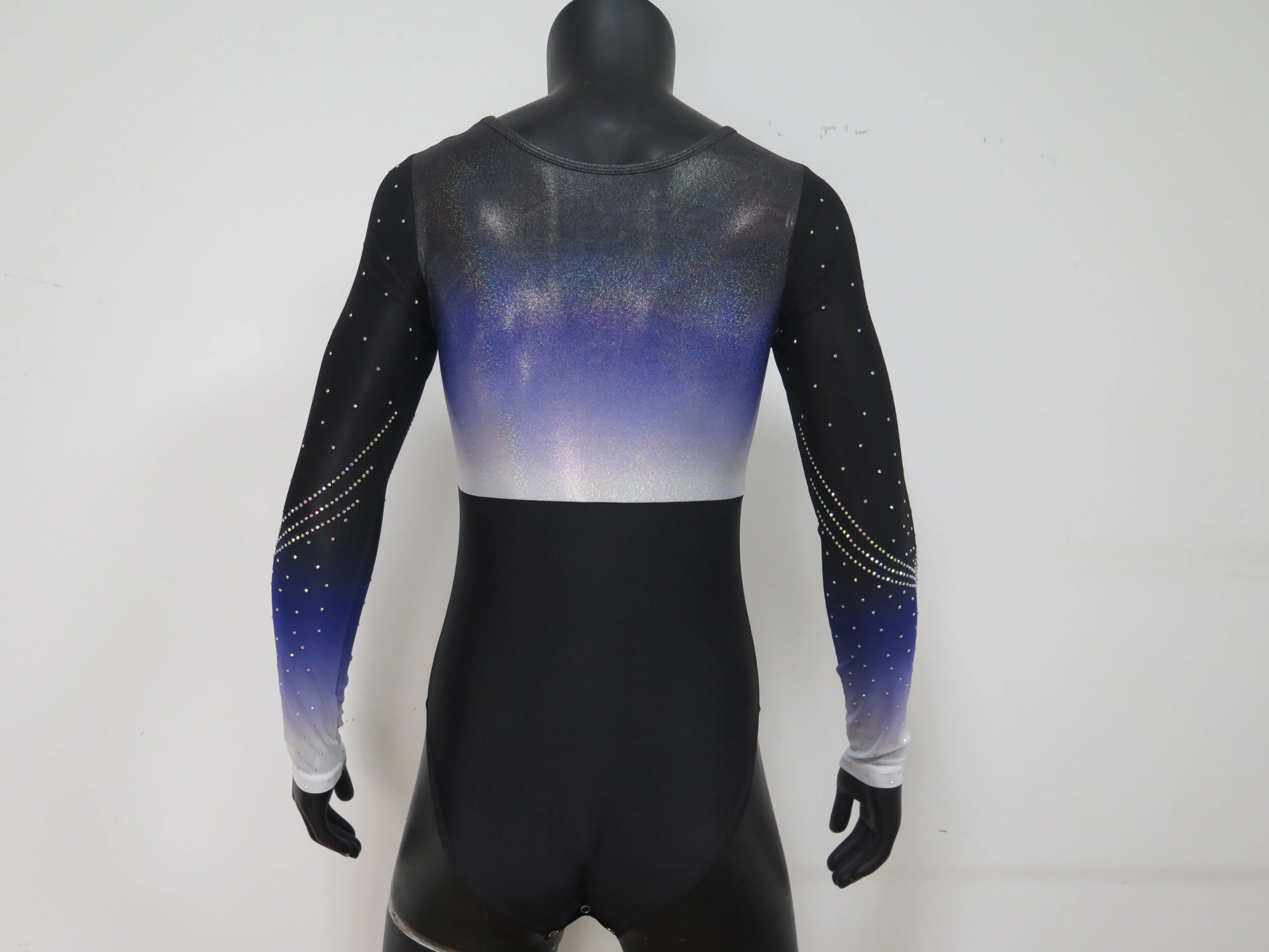 Newest Design Spandex Metallic Mesh Fabric Gymnastics Training Leotards for Girls Women Material Rhinestone Dance Wear