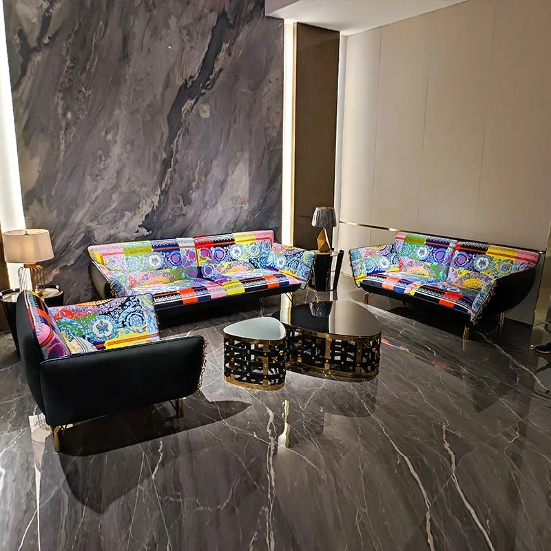 Latest popular luxury leather Italian sofa set home furniture living room sofa