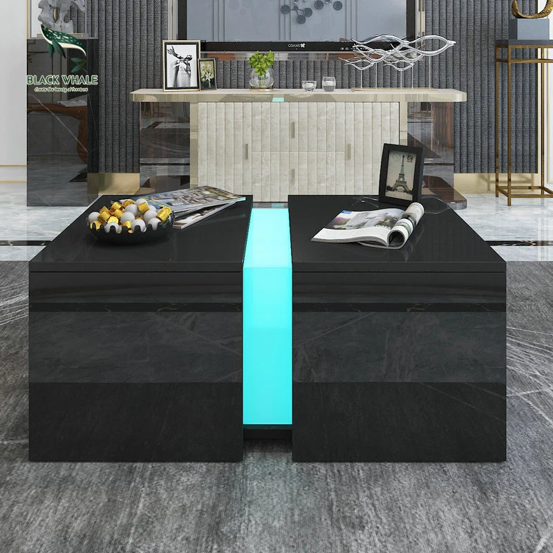 Cheap Folding Oval Small Side Basse Mdf Light Storage Living Room Square Coffee Tables