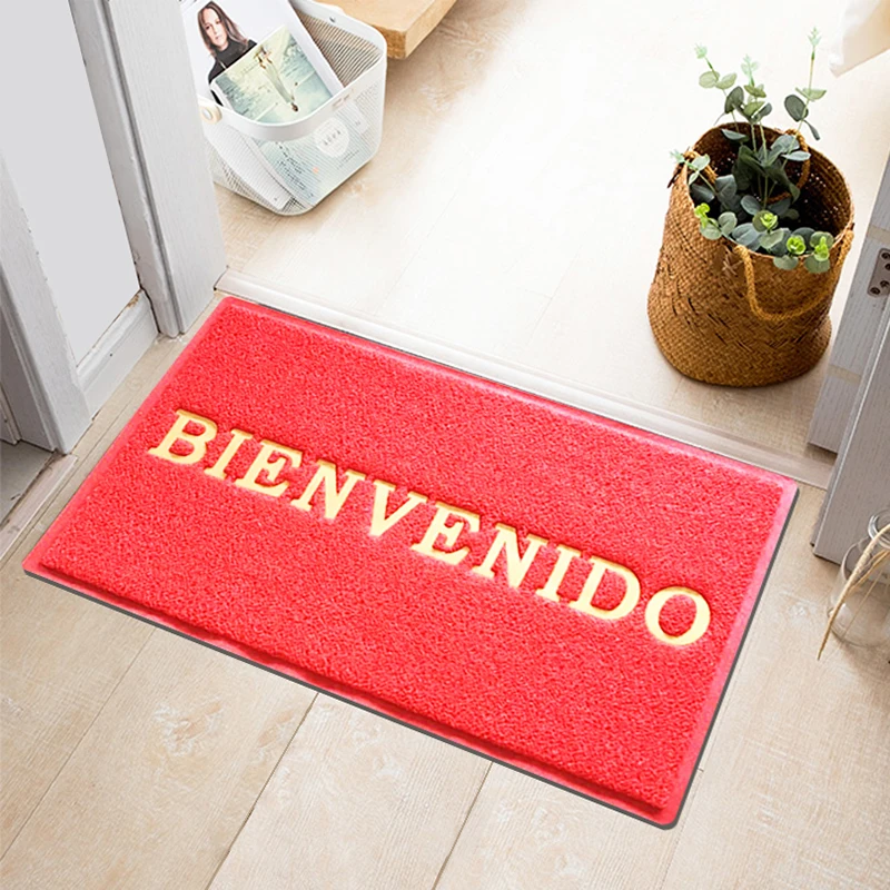 anti-slip waterproof custom embossed logo entrance mats pvc coil doormats indoor front welcome outdoordoor mats